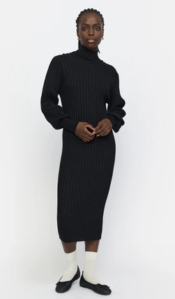 Felina Rollneck Dress Knit Black - Soft Rebels