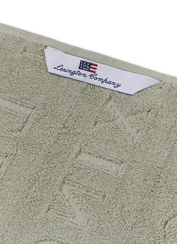 Velour jacquarhåndkle m/logo Vintage Green - Lexington