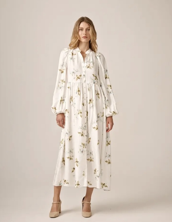 Viscose Relaxed Dress Tea Garden - by TiMo