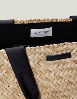 Contrast details straw bag, beige Uspesifisert - Lexington