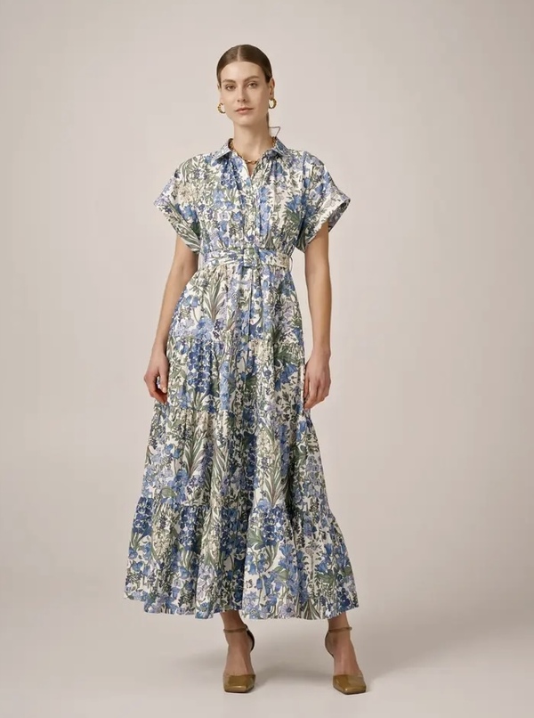 Poplin Shirt Dress Delightful Garden - by TiMo