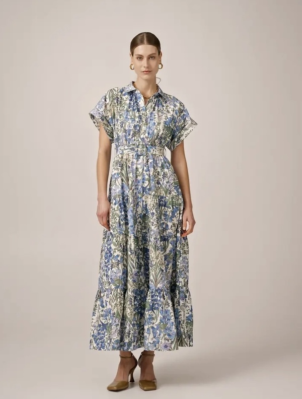Poplin Shirt Dress Delightful Garden - by TiMo