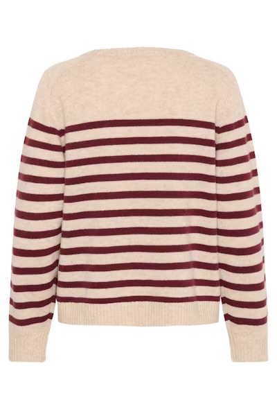 Niaka Strikkegenser,stripet Tawny Port Stripe - Part Two