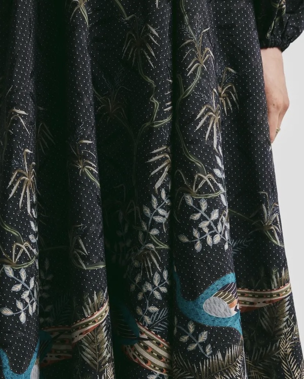 Jacquard Midi Dress Blue Peacock - by TiMo