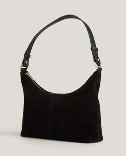 Slouchy ssemsket mini skulderveske, sort Black - Lexington