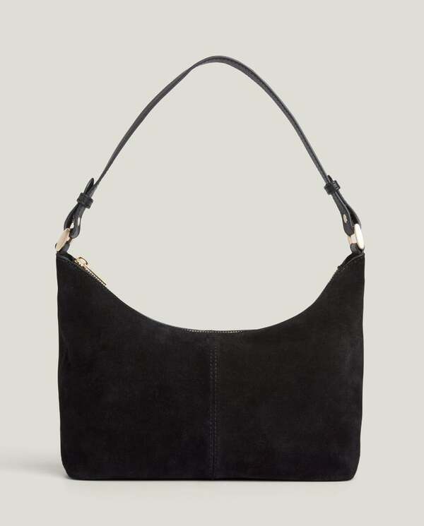 Slouchy ssemsket mini skulderveske, sort Black - Lexington