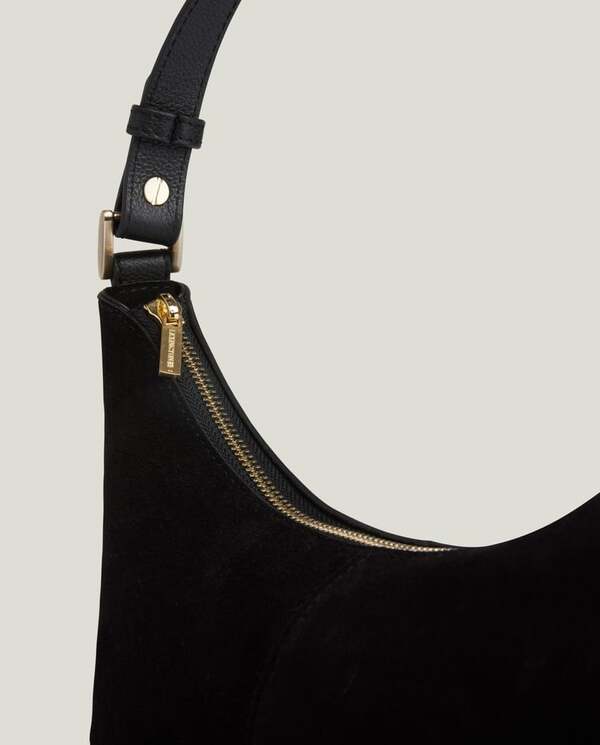 Slouchy ssemsket mini skulderveske, sort Black - Lexington