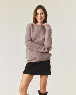Genser Alpakablanding raglan Light brown - Lexington