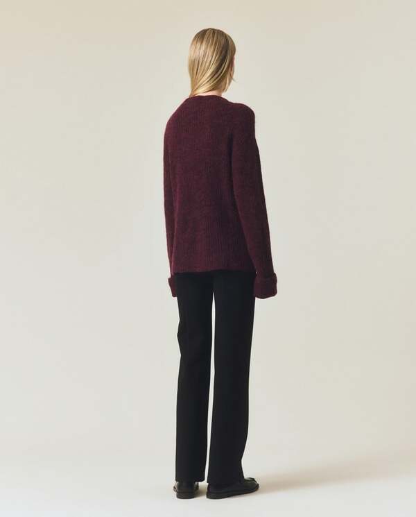 Alpakablanding mock neck genser Burgunder - Lexington