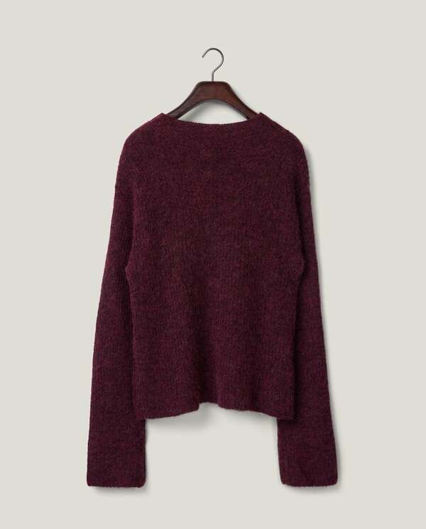 Alpakablanding mock neck genser Burgunder - Lexington