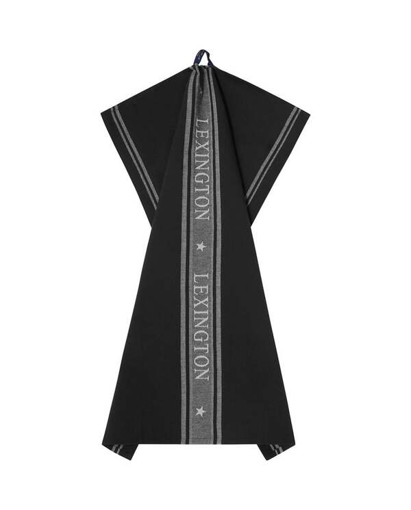 Icons Star kjøkkenhåndkle, bomullsjacuard Black/White - Lexington