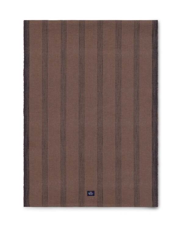 Stripet bordløper av økologisk bomull Stone/Black - Lexington